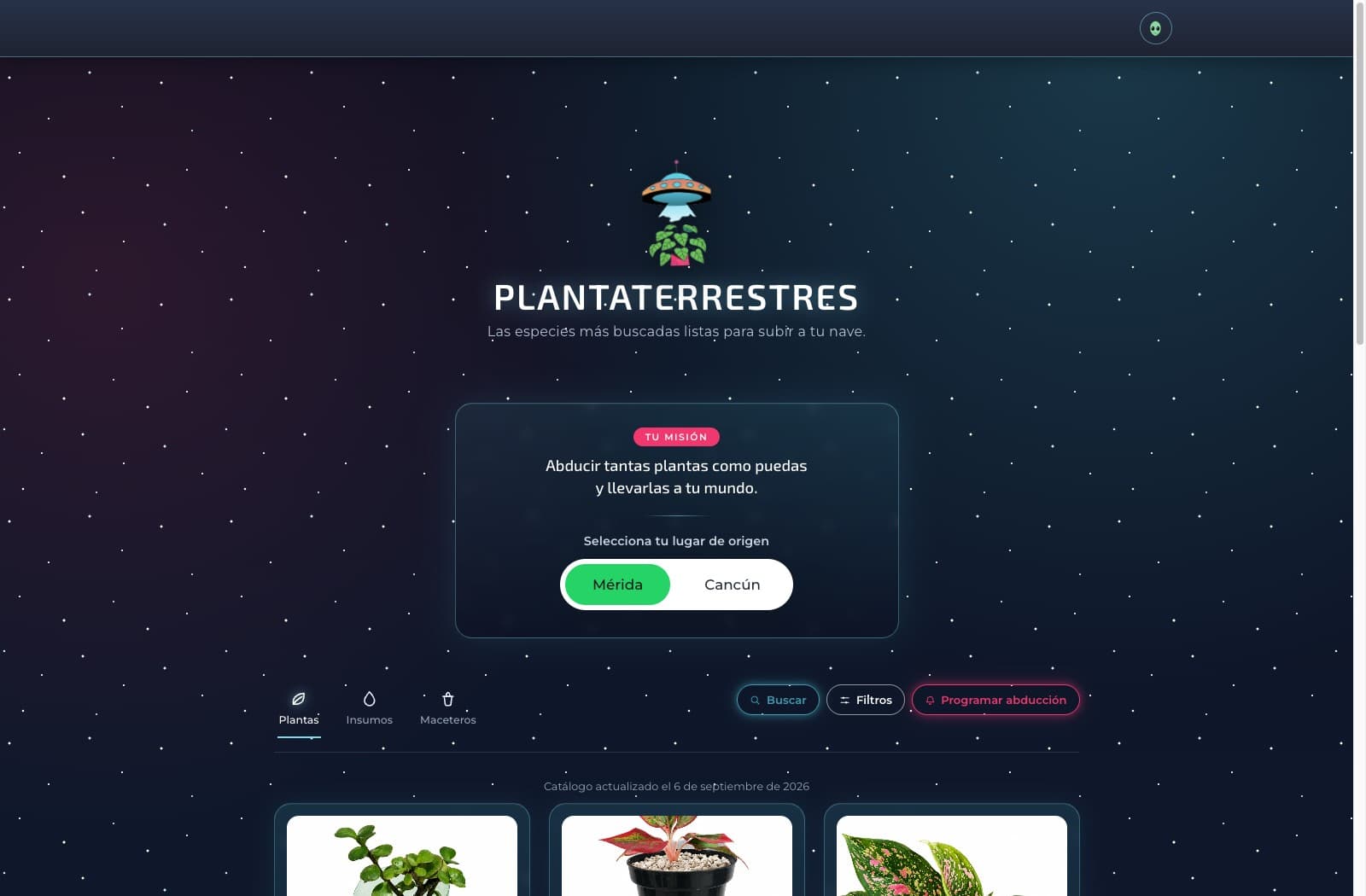 PLANTATERRESTRES — Catálogo en tiempo real
